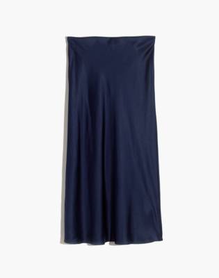 madewell stripe satin midi dress