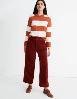 cropped wide leg cord trousers