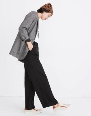 petite wide leg black jeans