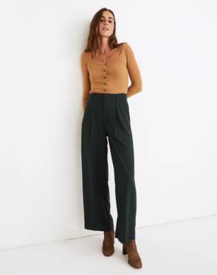 pleated pants wide leg