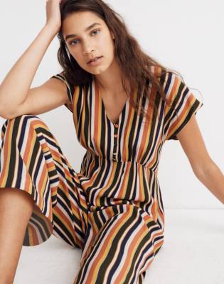 madewell striped jumpsuit