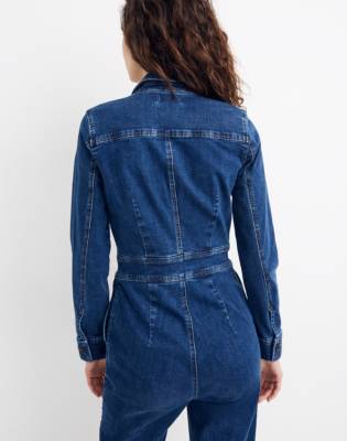 madewell denim slim coverall jumpsuit