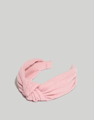 Madewell Knotted Covered Headband In Vintage Petal