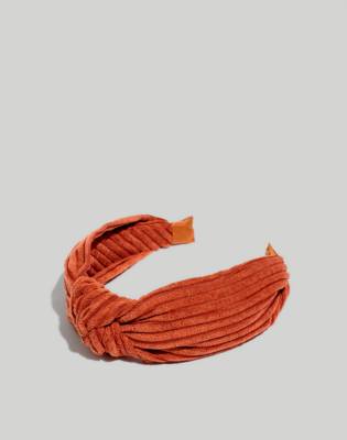 Madewell Knotted Covered Headband In Afterglow Red