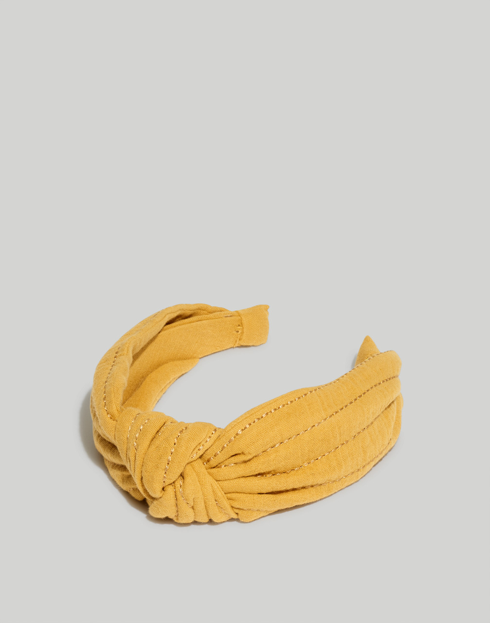 Mw Knotted Covered Headband In Autumn Gold