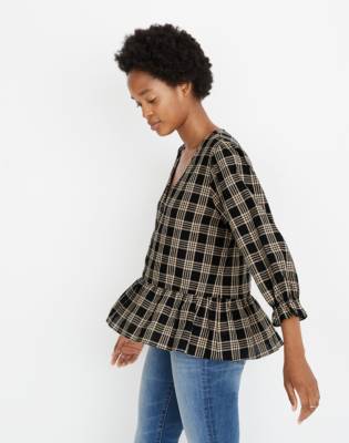 madewell courtyard ruffle hem top