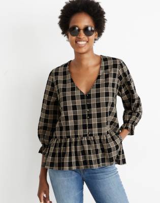 madewell courtyard ruffle hem top