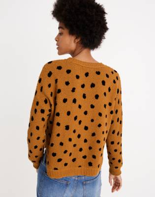 mustard polka dot sweater