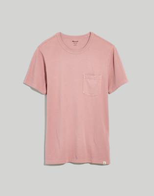 Mw Garment-dyed Allday Crewneck Pocket Tee In Pale Thistle