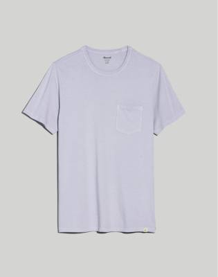 Mw Garment-dyed Allday Crewneck Pocket Tee In Faded Lavender