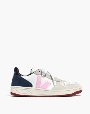 pink and navy blue shoes