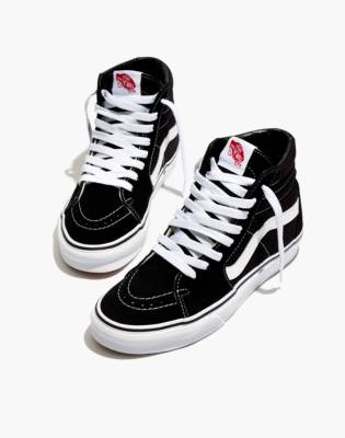 black and white hi top vans