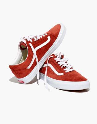 vans old skool pig suede red