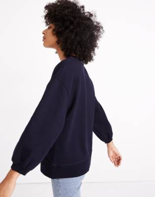 madewell bubble sleeve sweatshirt dress