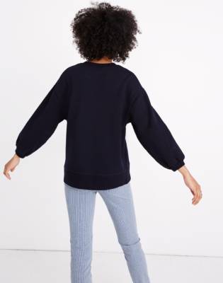 madewell bubble sleeve sweatshirt dress