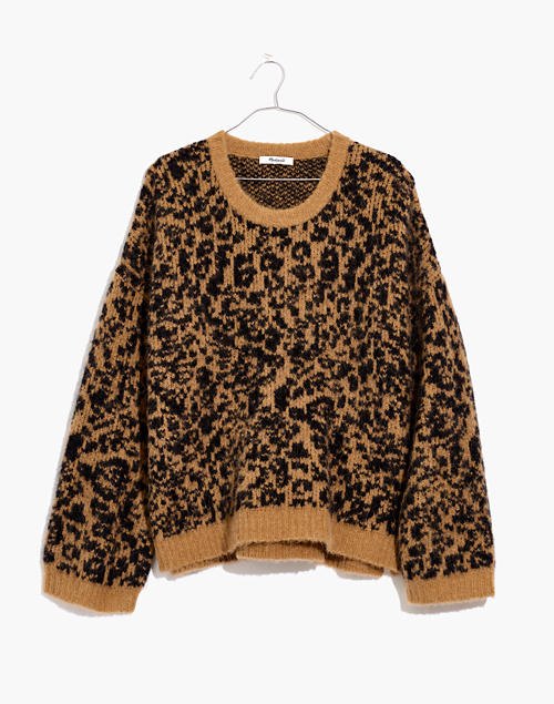 Crewneck Pullover Sweater in Leopard in autumn meadow image 4