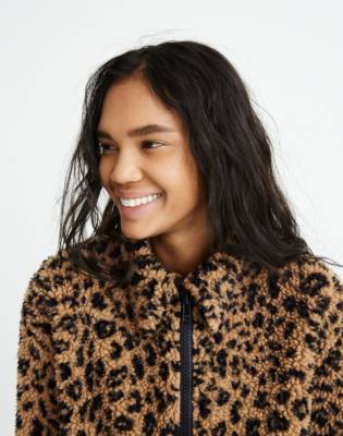 leopard sherpa sweater