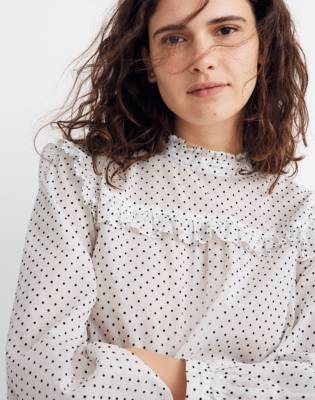polka dot ruffle top
