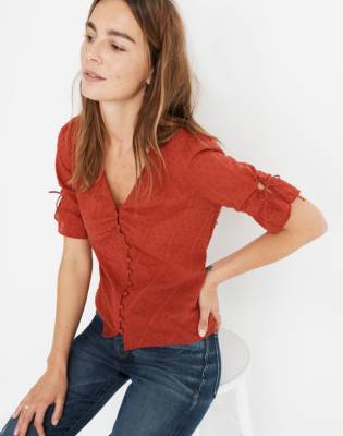 madewell tie sleeve sweater
