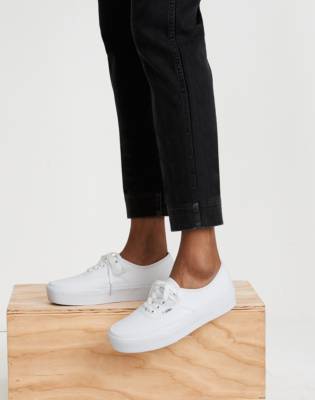 authentic platform vans white