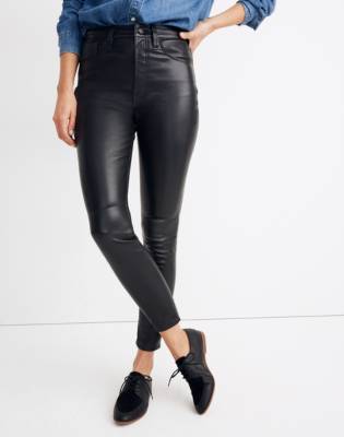 leather high rise pants
