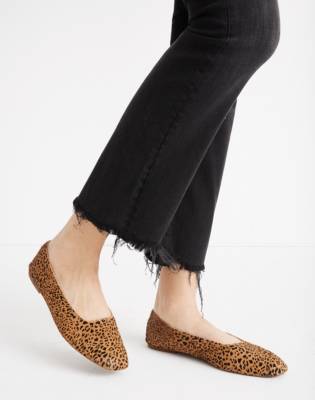 calf hair leopard flats