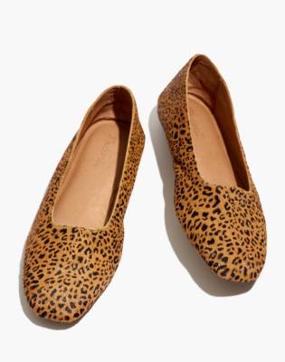 calf hair leopard flats