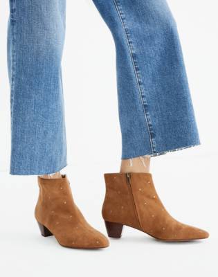 suede embroidered boots