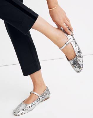 madewell glitter mary janes