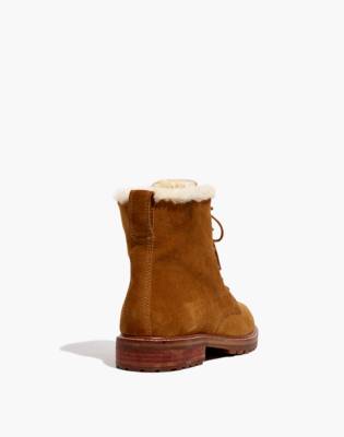 shearling lined lace up boots