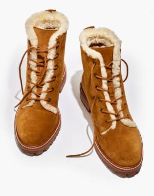 lace up sheepskin boots