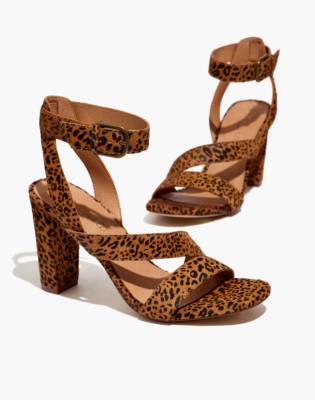 calf hair leopard sandals