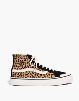 black vans with leopard print stripe