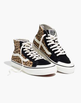 black vans with leopard print stripe