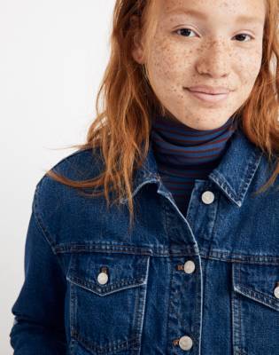 madewell boxy crop jean jacket