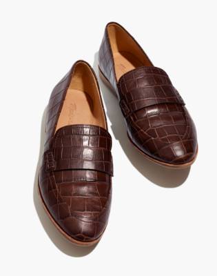 croc embossed loafers