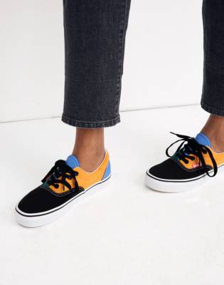 vans slip on color block stripe sneakers
