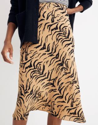 silk midi slip skirt