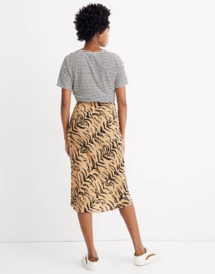 silk midi slip skirt