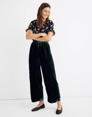 madewell green velvet pants