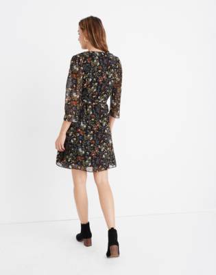 sheer sleeve floral dress