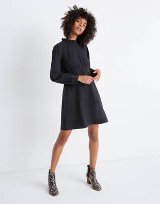 madewell denim ruffle dress