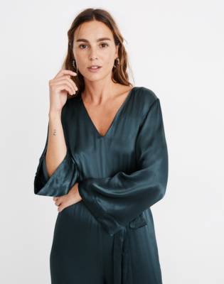 madewell satin pajama jumpsuit