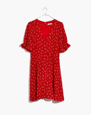 madewell red silk dress