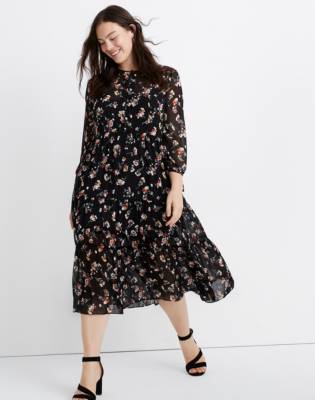 madewell cami tier midi dress