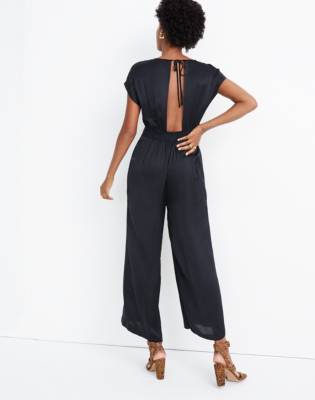 petite satin jumpsuit