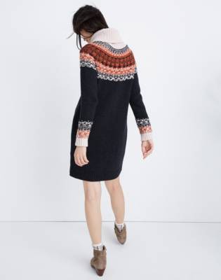 fair isle sweater dress women