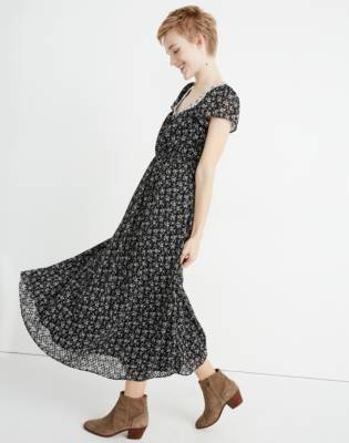 madewell black floral dress