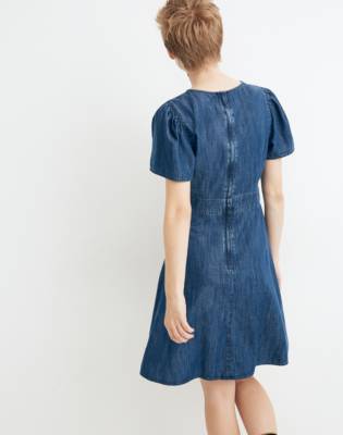 denim flare dress