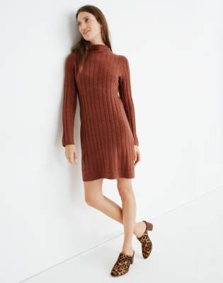sweater dress mock neck